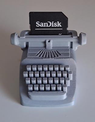 Machine à écrire porte carte SD