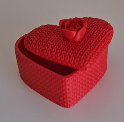 Boîte coeur tricot